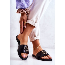 Leder Damenhausschuhe Nicole 2735 Schwarz 2