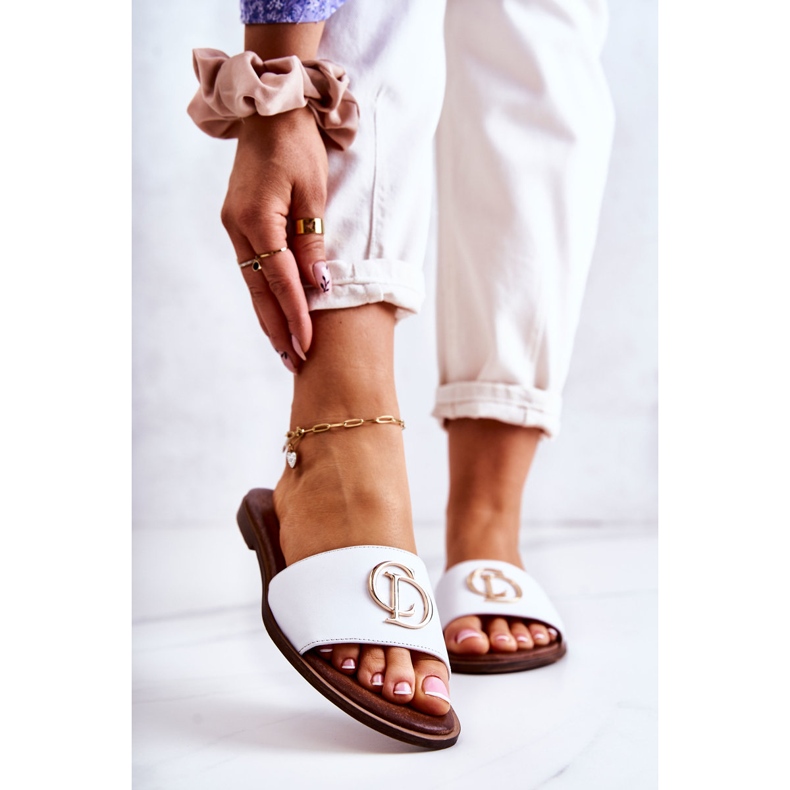 Damenhausschuhe aus Leder Nicole 2735 Weiß 1