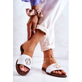 Damenhausschuhe aus Leder Nicole 2735 Weiß 2