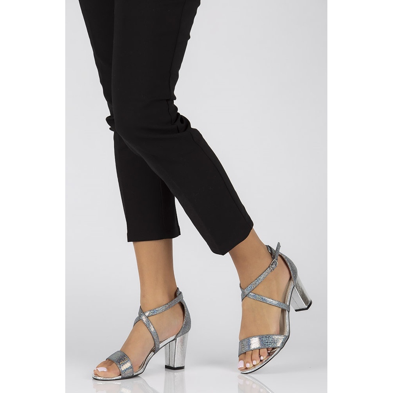 Filippo DS1276 / 22 Si silberne Sandalen grau 2