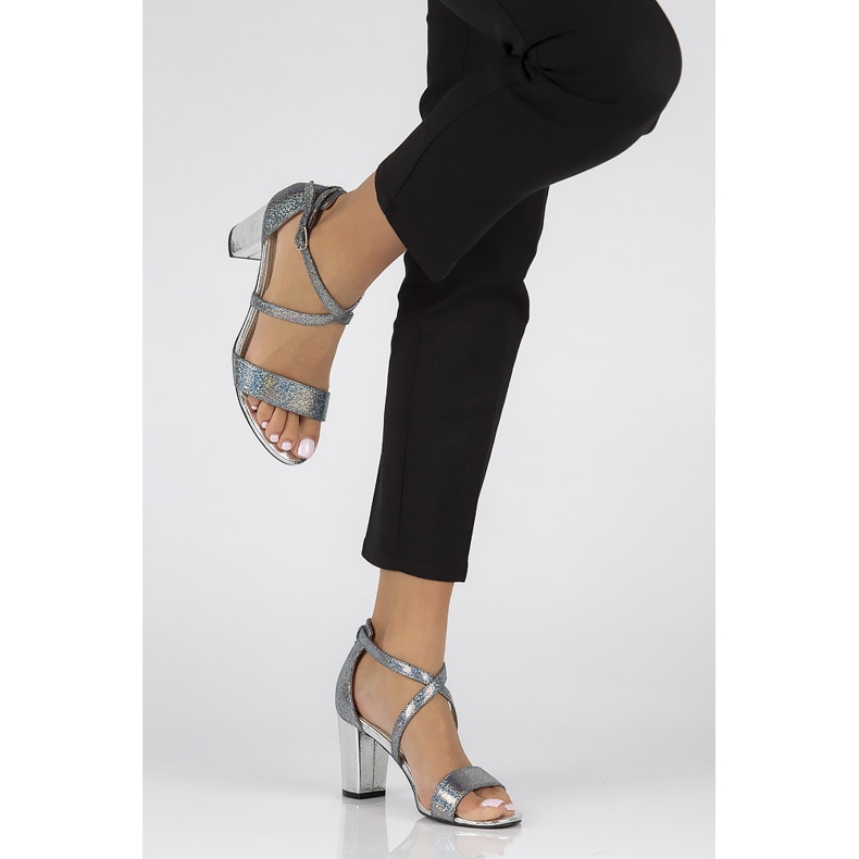 Filippo DS1276 / 22 Si silberne Sandalen silber- grau 1