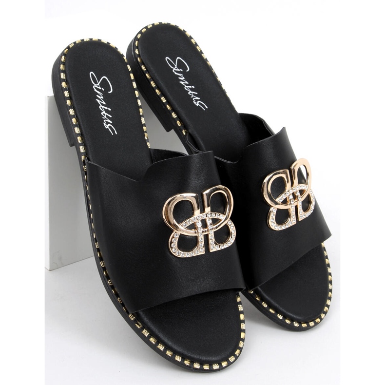 Inday Schwarze Damenhausschuhe 1