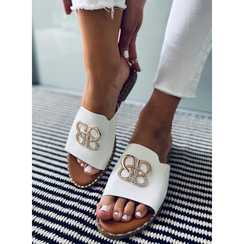 Inday Weiße Damenhausschuhe 2