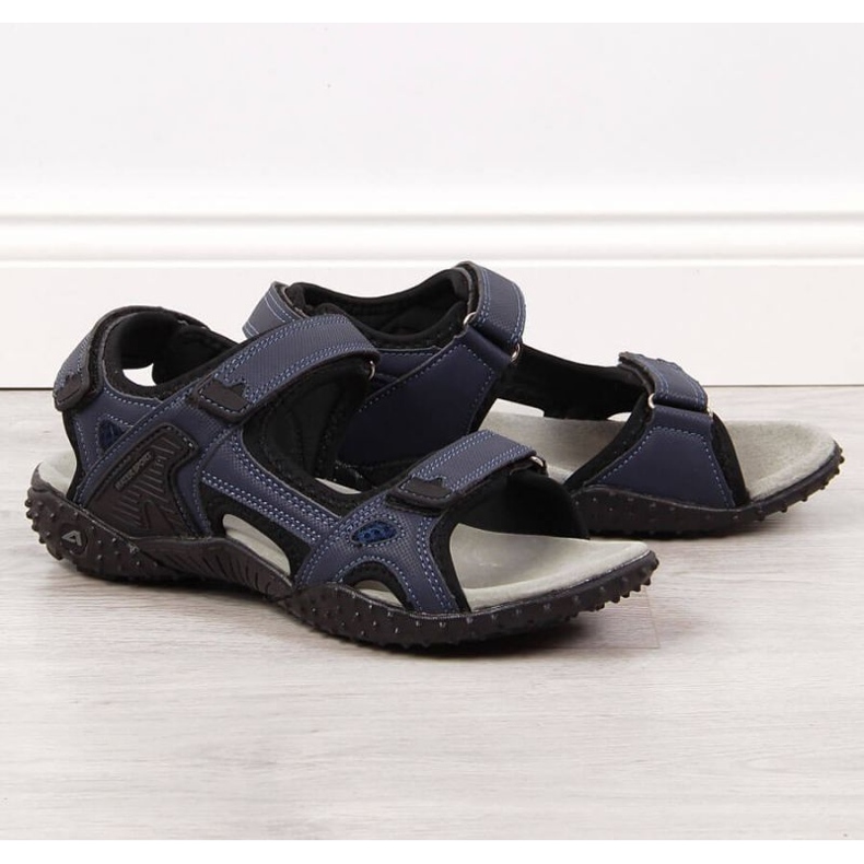 American Club W AM887B marineblaue Sportsandalen mit Klettverschluss navy blau 1