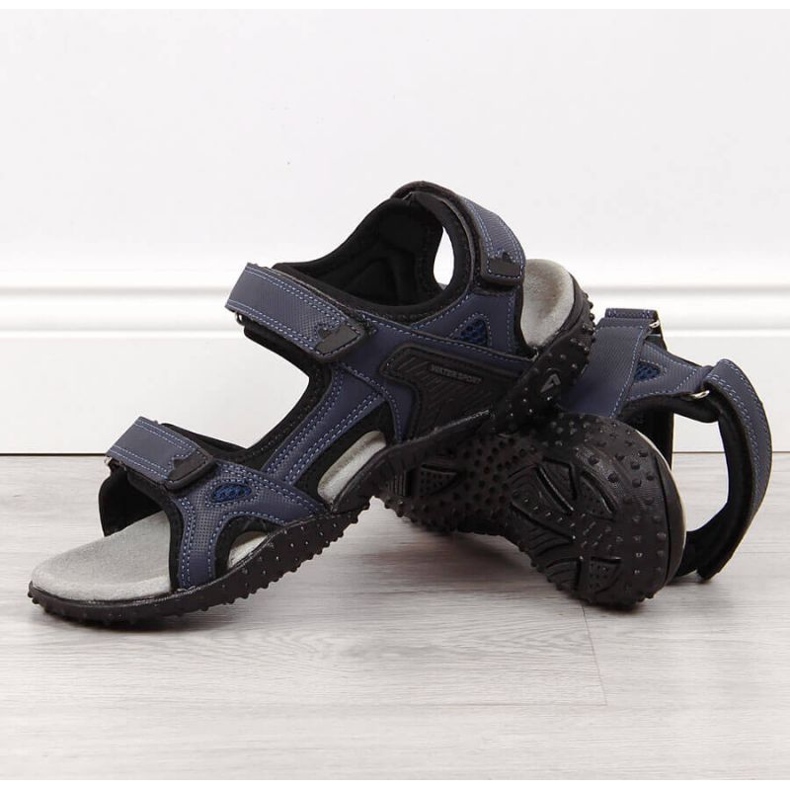 American Club W AM887B marineblaue Sportsandalen mit Klettverschluss navy blau 2