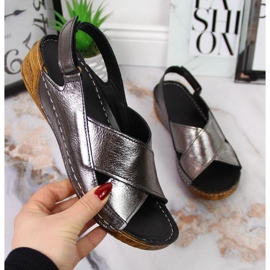 Keilsandalen aus Leder T.Sokolski W SCA164A Silber 1