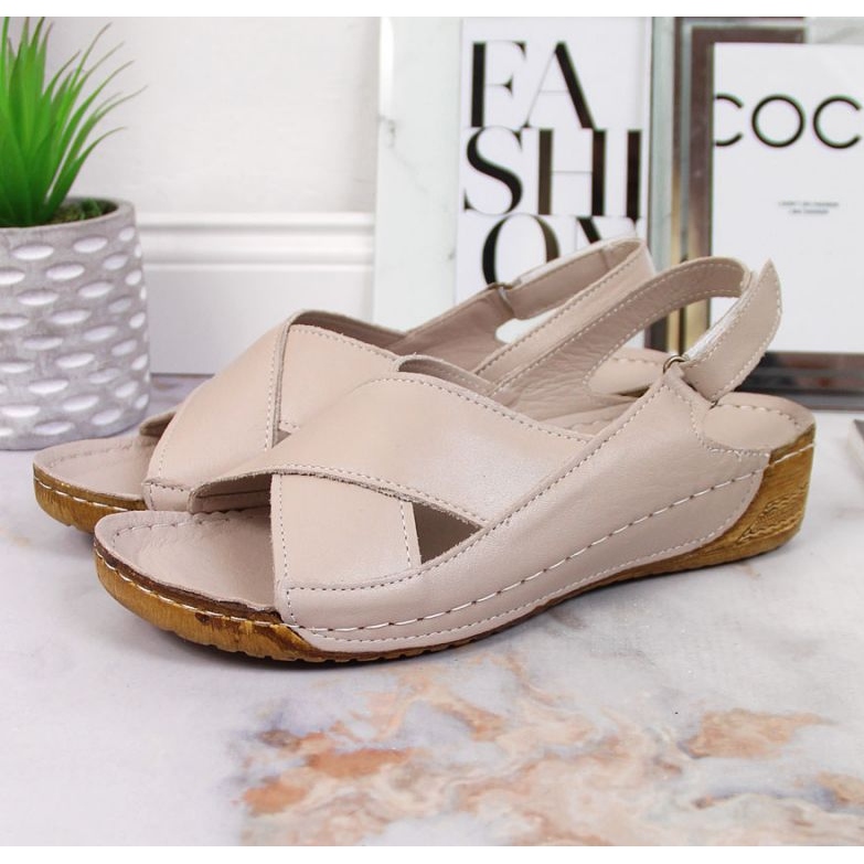 Keilsandalen aus Leder T.Sokolski W SCA164B beige 2