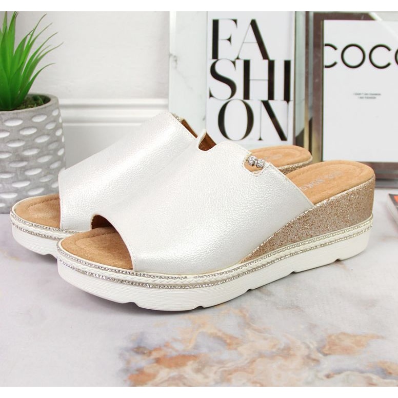 Hausschuhe auf dem Keil T.Sokolski W SCA167B Silber weiß silber- 2