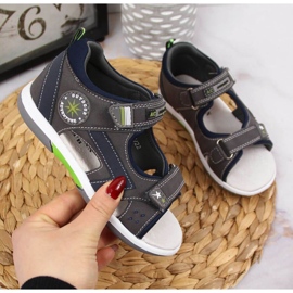 Sandalen mit Klettverschluss American Club Jr AM891A grau 1