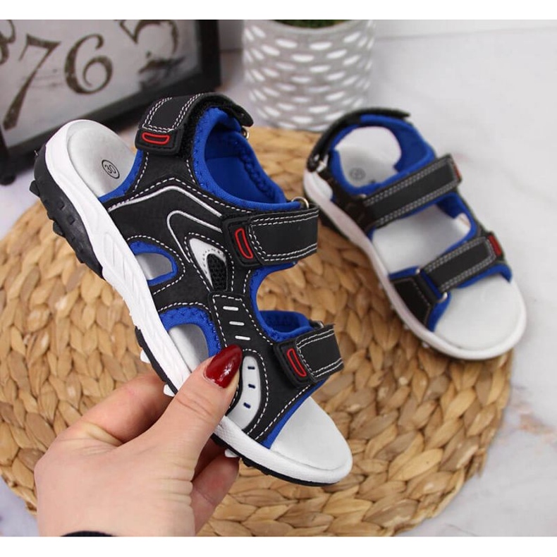 Sandalen mit Klettverschluss American Club Jr AM893A schwarz 1