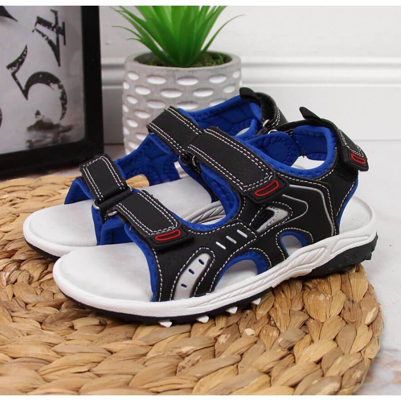 Sandalen mit Klettverschluss American Club Jr AM893A schwarz 2