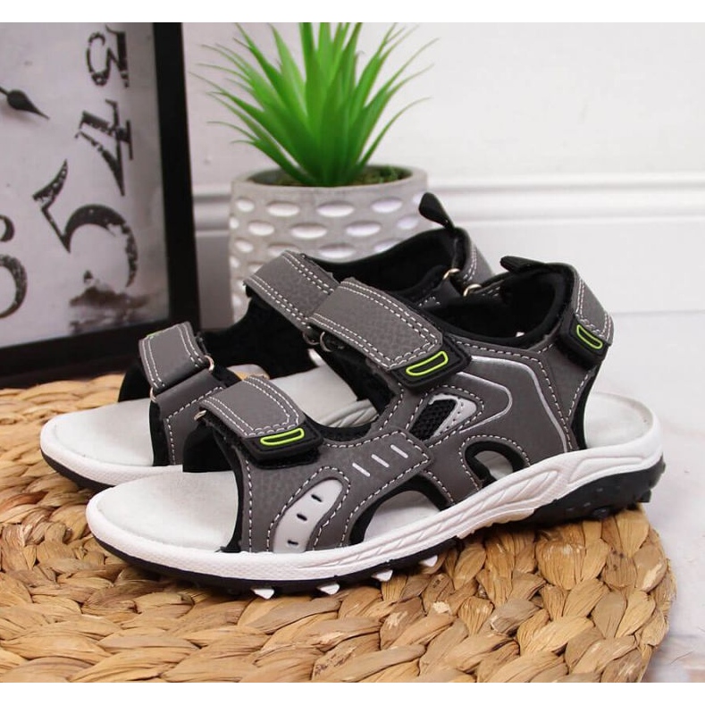 Sandalen mit Klettverschluss Amyerican Club Jr. AM893B grau 2