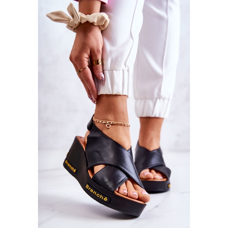 Vinceza Damensandalen mit Klettverschluss Schwarz Amaze 1