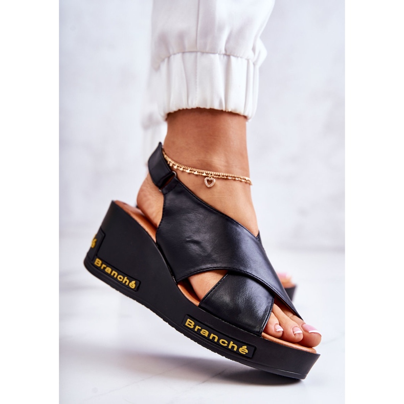 Vinceza Damensandalen mit Klettverschluss Schwarz Amaze 2