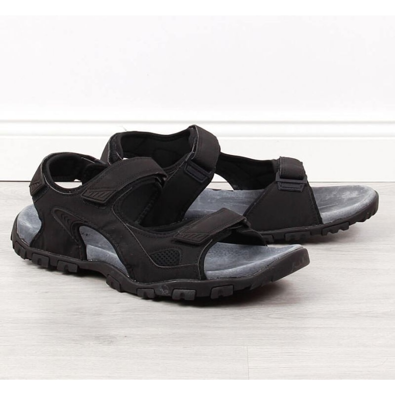 Sandalen mit Klettverschluss American Club M AM886 schwarz 1
