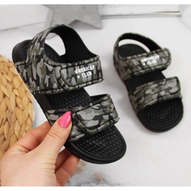 Klettverschlussschaumsandalen American Club Jr AM881A camo grün 1