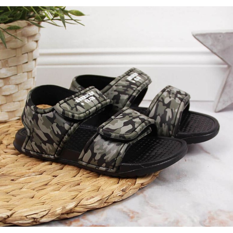 Klettverschlussschaumsandalen American Club Jr AM881A camo grün 2