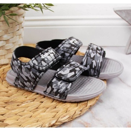 Sandale aus Schaumstoff mit Klettverschluss American Club Jr AM881B grau 2