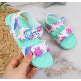 Klettverschluss-Schaumsandalen American Club Jr AM882B mint blau 1