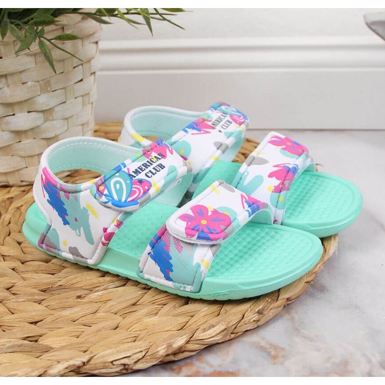 Klettverschluss-Schaumsandalen American Club Jr AM882B mint blau 2