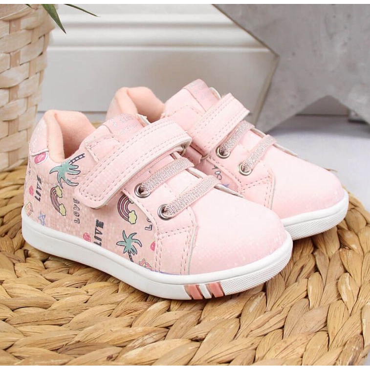 Sportschuhe mit Klettverschluss American Club Jr AM883A rosa 2