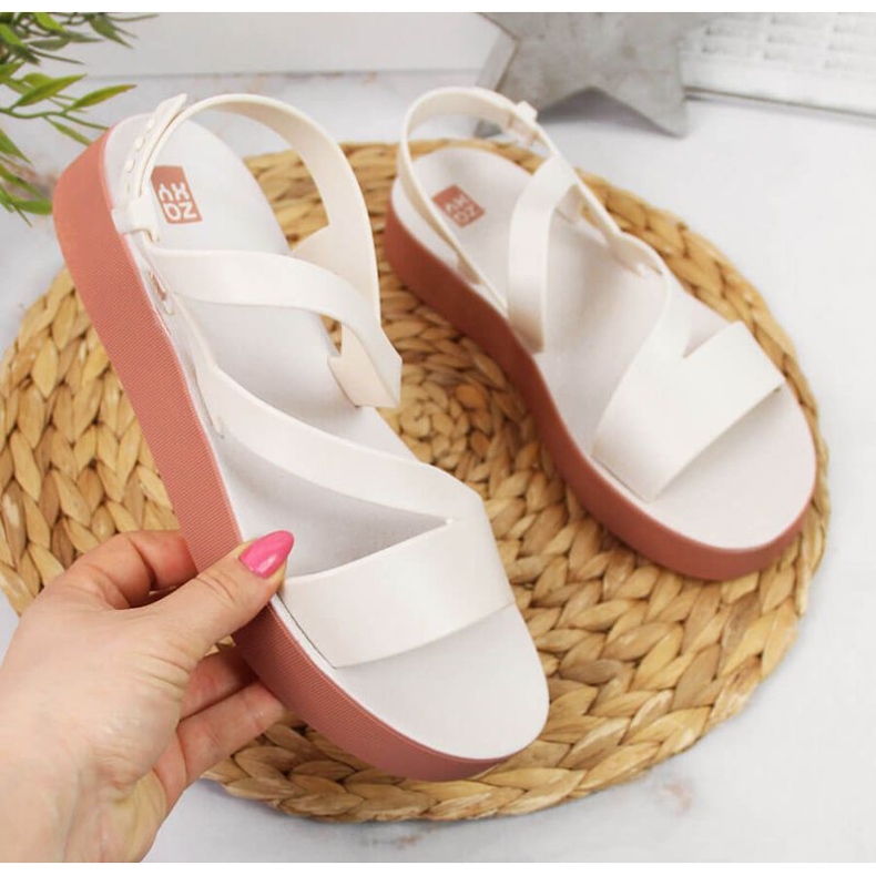 Isostar Zaxy W JJ285053 Römersandalen aus cremefarbenem Gummi beige naturfarben 1