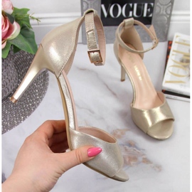 Sandalen auf einem hohen Absatz Sergio Leone W SK374B Gold golden 1