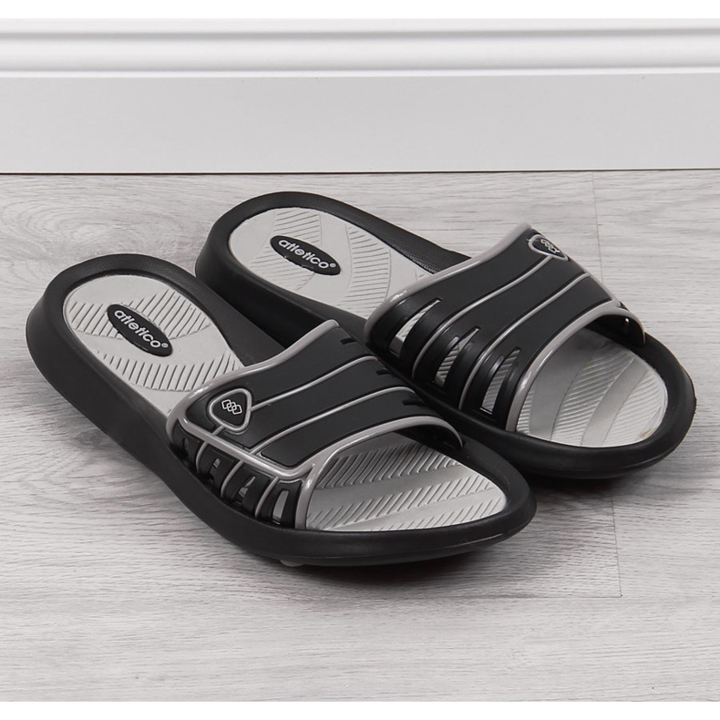 Schwarze Herren-Gummipantoffeln von Atletico 2