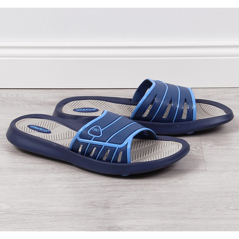 Atletico marineblaue Gummihausschuhe für Herren navy blau 1