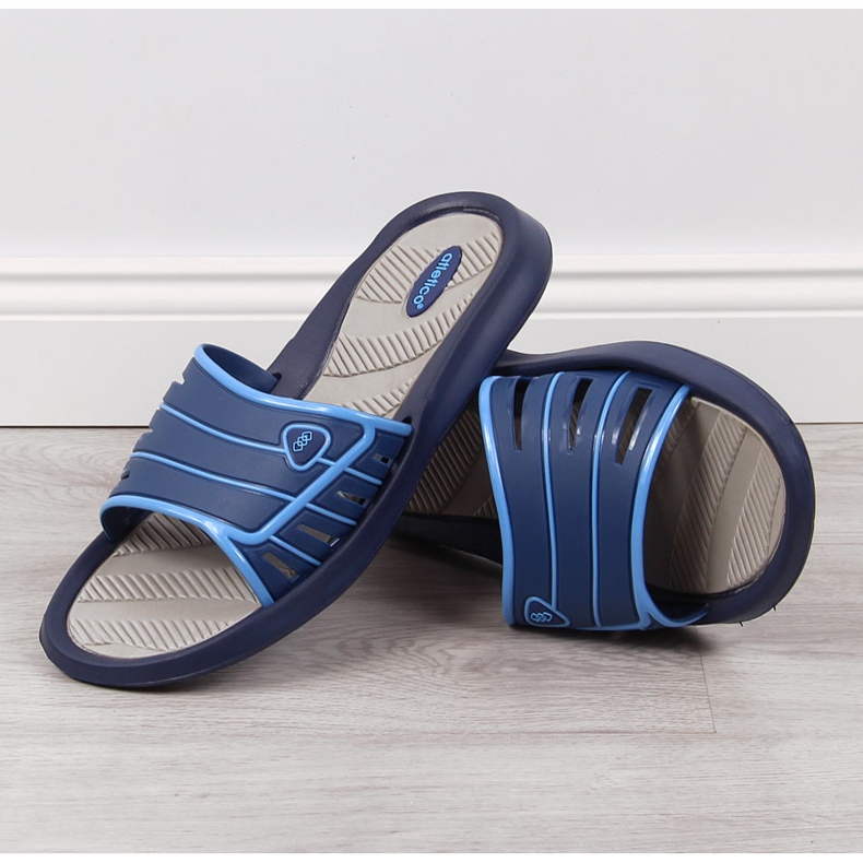 Atletico marineblaue Gummihausschuhe für Herren navy blau 2