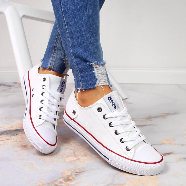 Niedrige weiße Turnschuhe Big Star DD274336 2