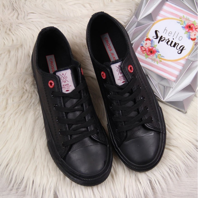 Low-Top-Sneakers Cross Jeans aus Kunstleder in Schwarz 2