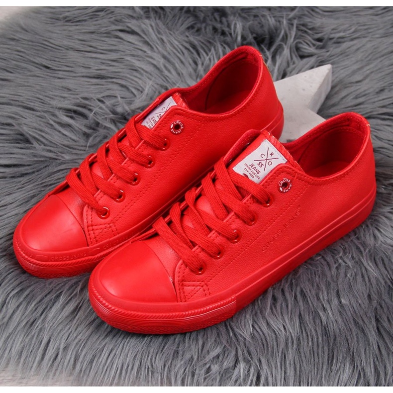 Niedrige Sneakers aus Öko-Leder in Rot Cross Jeans DD2R4032 1