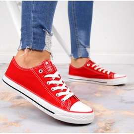 Niedrige Turnschuhe aus rotem Textil NEWS 2