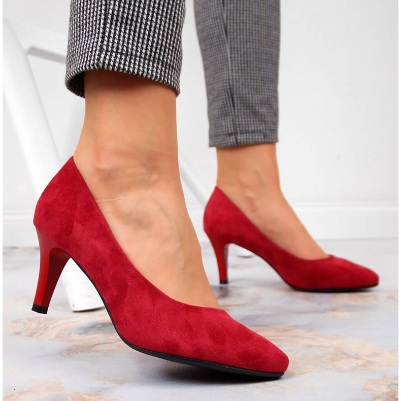 Rote Wildlederpumps von Sergio Leone 2