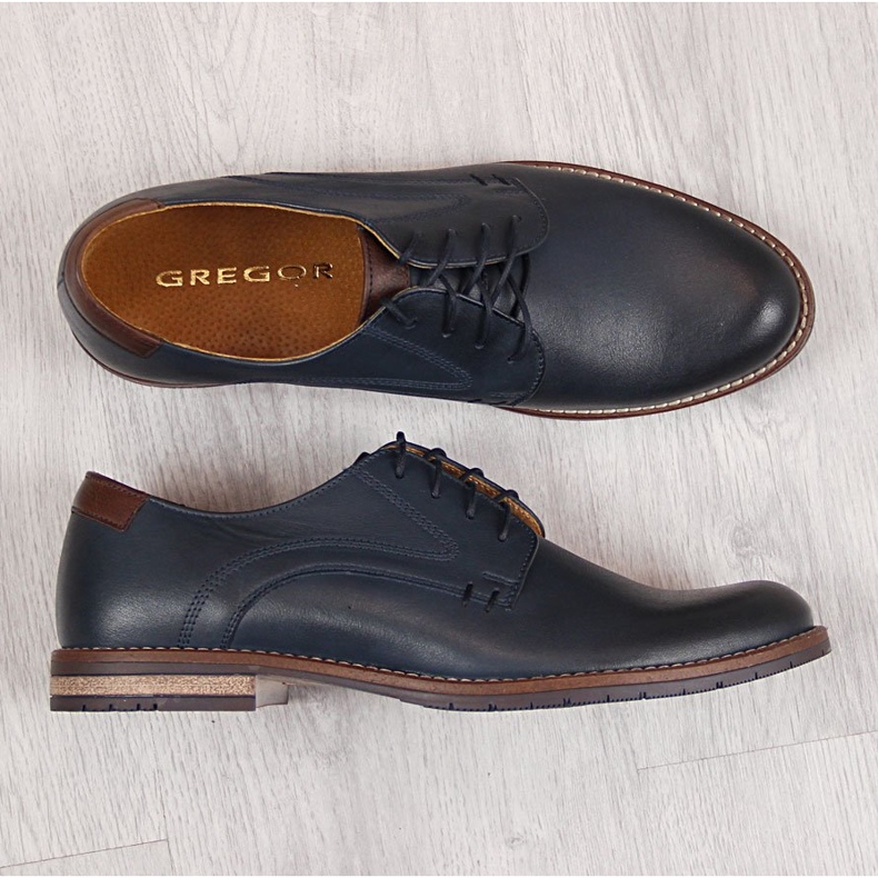 Herren Lederschuhe, marineblau Gregor 1836 navy blau 1