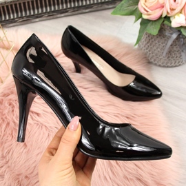 Pumps auf schwarzem Sergio Leone-Stiletto-Absatz aus Lackleder 1