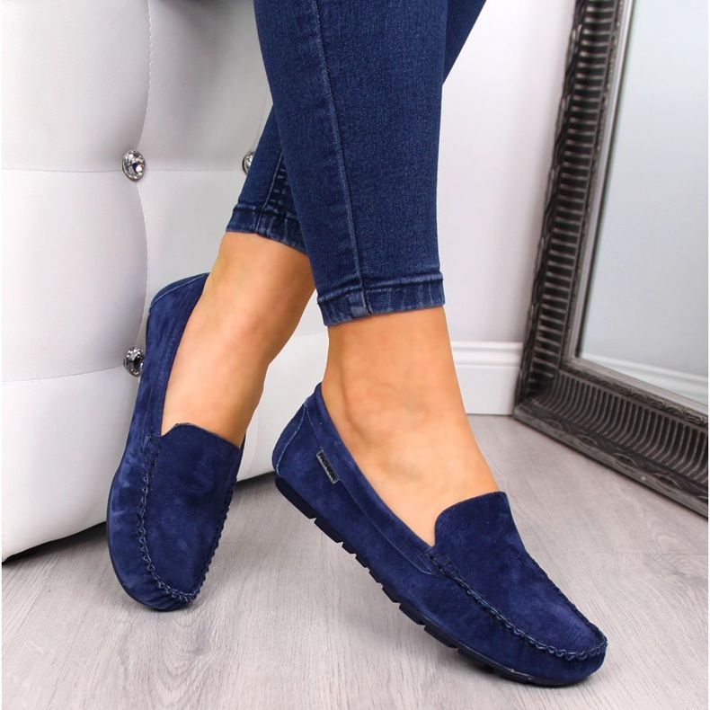 Marineblaue Vinceza-Loafer für Damen 1