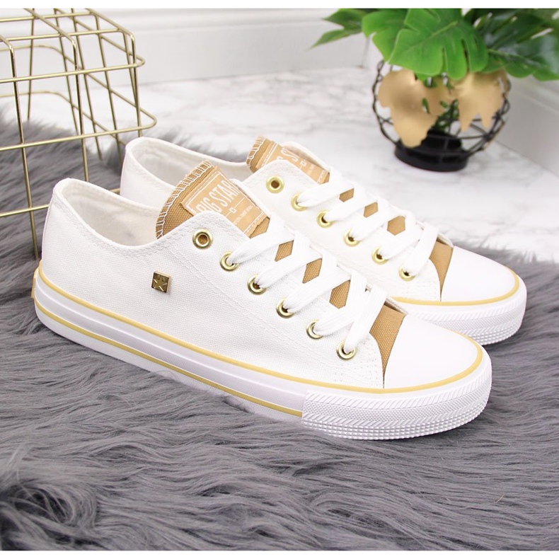 Low-Top-Sneaker aus weißem Textil Big Star HH274458 2