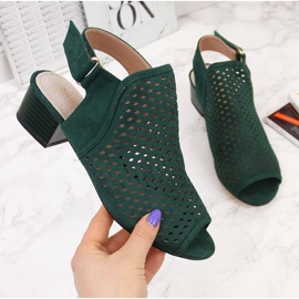Grün Sabatina durchbrochene grüne Damensandalen 2