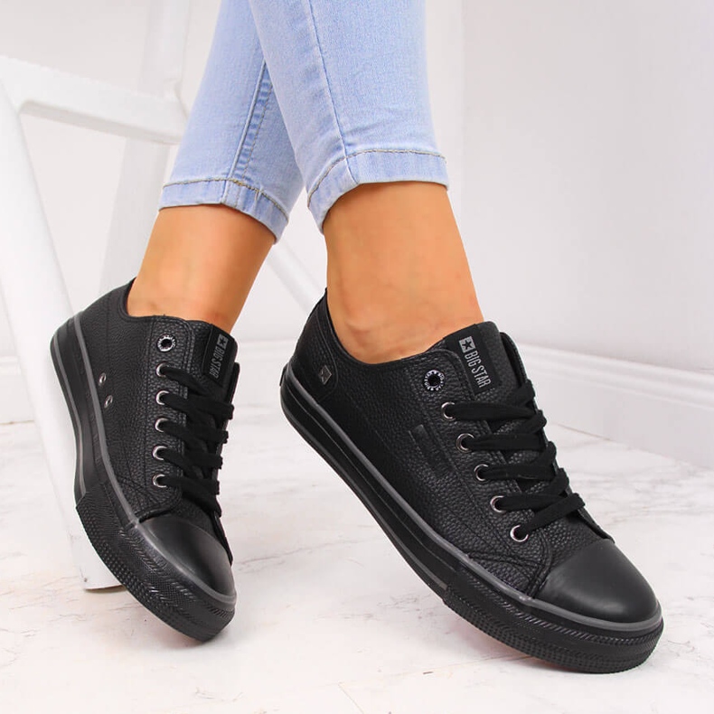 Low-top Big Star II274002 aus schwarzem Kunstleder 1