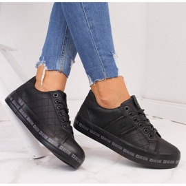 Schwarze Big Star II274070 Low-Top-Sneaker für Damen auf der Plattform 1
