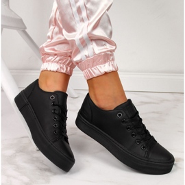 Niedrige damenturnschuhe auf der plattform schwarz Big Star II274098 1