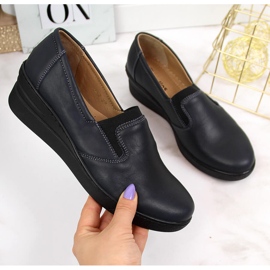 Bequemer Damen Lederschuh, marineblau Helios 349 navy blau 2