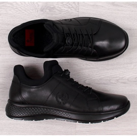 Herren Freizeitschuhe aus schwarzem Leder Rieker B7694-00 1
