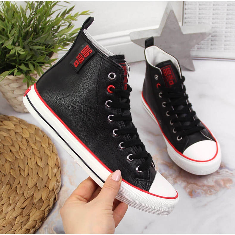 High-Top-Sneaker aus schwarzem Kunstleder Big Star JJ274131 1