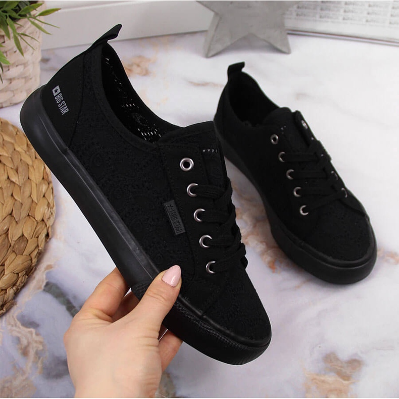 Low-Top-Spitze Textil schwarz Big Star JJ274064 1