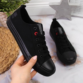 Niedrige Textilsneaker ganz in Schwarz Big Star JJ274003 1