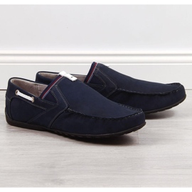 Marineblaue Herren-Lederslipper Łukbut 1800 navy blau 1