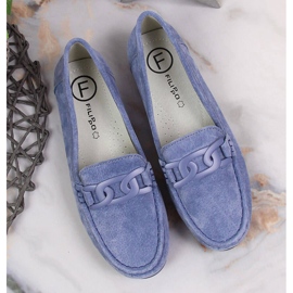 Damenschuhe aus blauem Leder Filippo 2